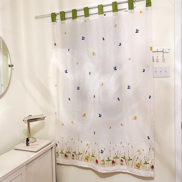 Ikea TORVA FJARIL Curtain - Tap Top Curtain with Anthropomorphic Fruit and Vegetables - 47x69 in - Cute Gender Neutral Nursery Decor