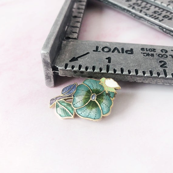 Cute Enamel Flower Pin - Vintage 1980s Posy Poppy… - image 5