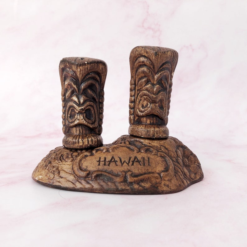 Vintage Treasure Craft Tiki Salt & Pepper Shakers Hawaii Etsy