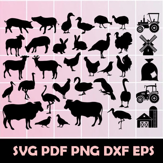 Farm Animal SVG, Farm Animal Clipart, Farm Animal Png, Farm Animal Dxf ...