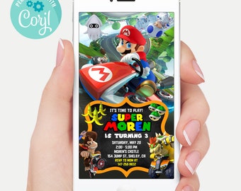 Mario Kart Invite Etsy France