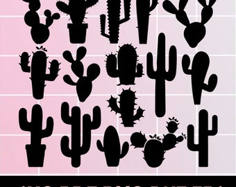 Cactus Bundle SVG, Svg de cactus, Cactus Png, Clipart Cactus, Cactus Eps, Cactus Dxf, Cactus Clipart numérique, Cactus