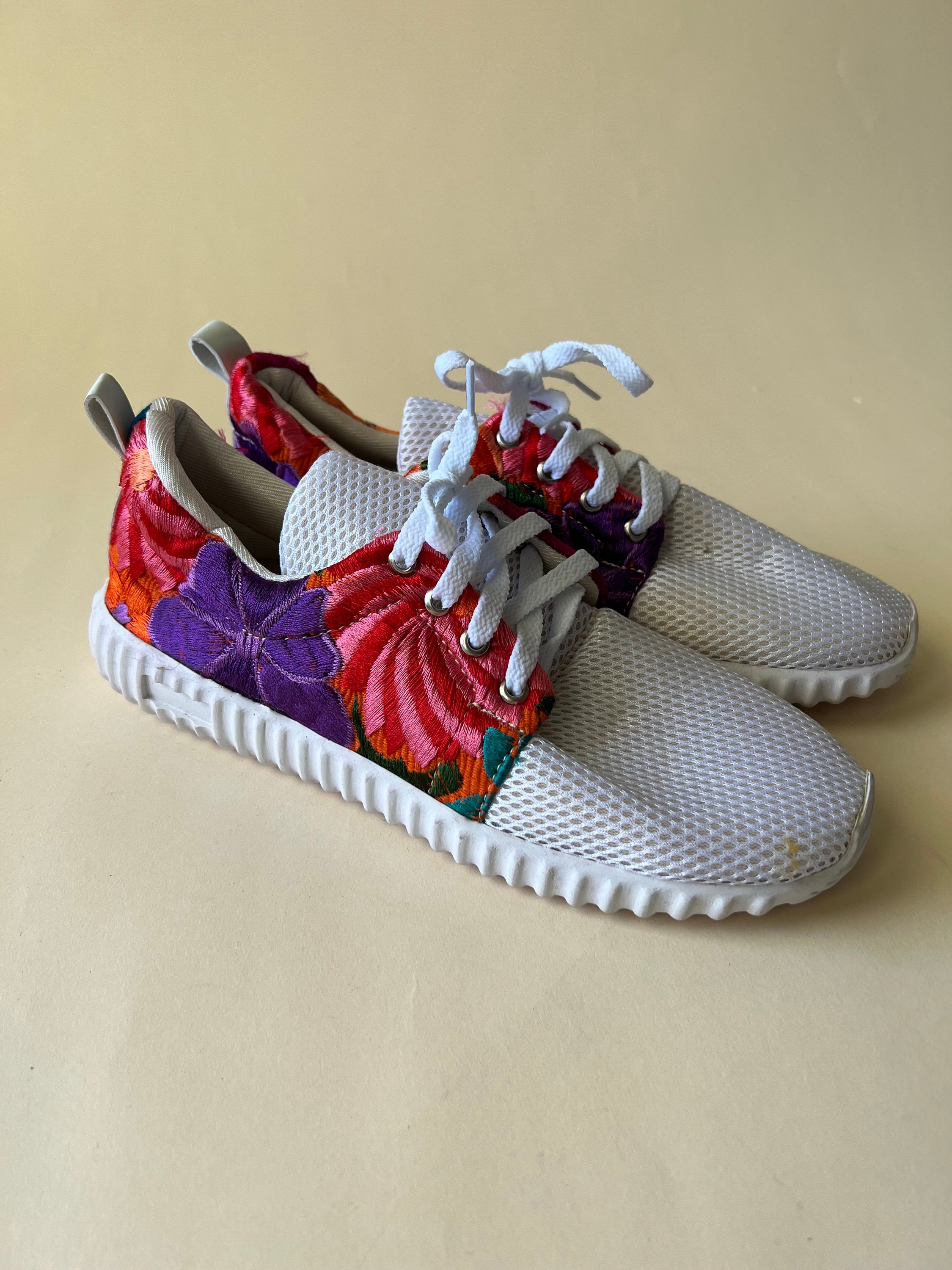 embroidered tennis shoes