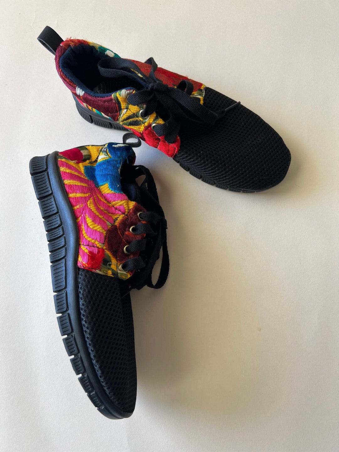 embroidered tennis shoes