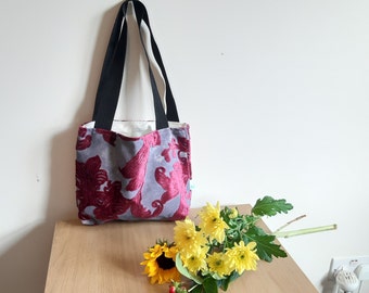 Terciopelo gris rosa patrón LEAFFLOW telas recicladas enviromental Friendy Bolso de moda Hype