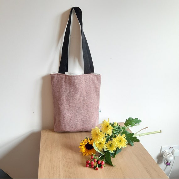 Pink Plain LEAFFLOW Recycled Fabrics Enviromental Friendy Tote Bag