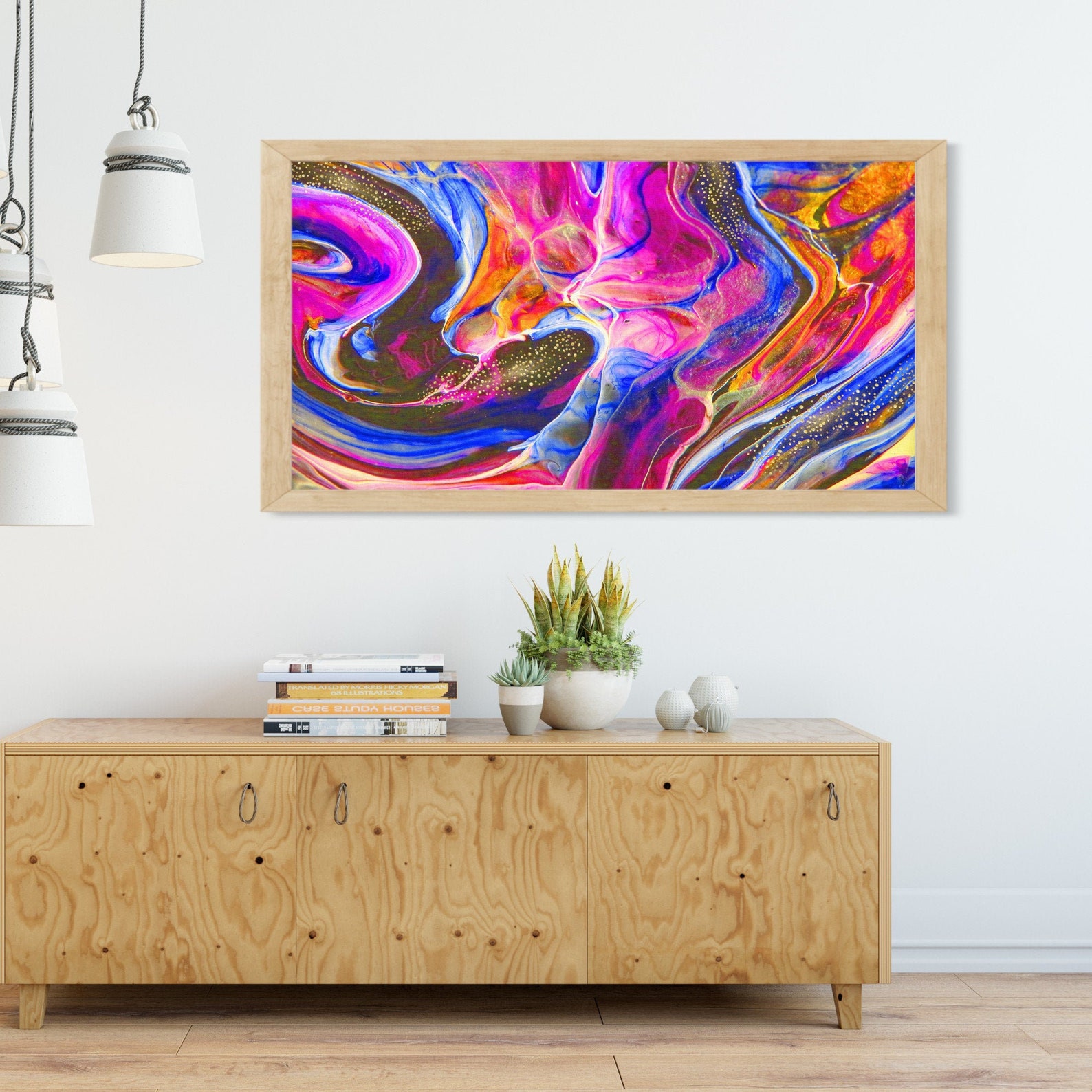 Samsung Frame TV Art Abstract Art Bright Colours Marble Etsy