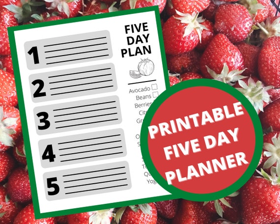 Meal Planner Printable. Clean Eating Whole Foods Healthy - Etsy