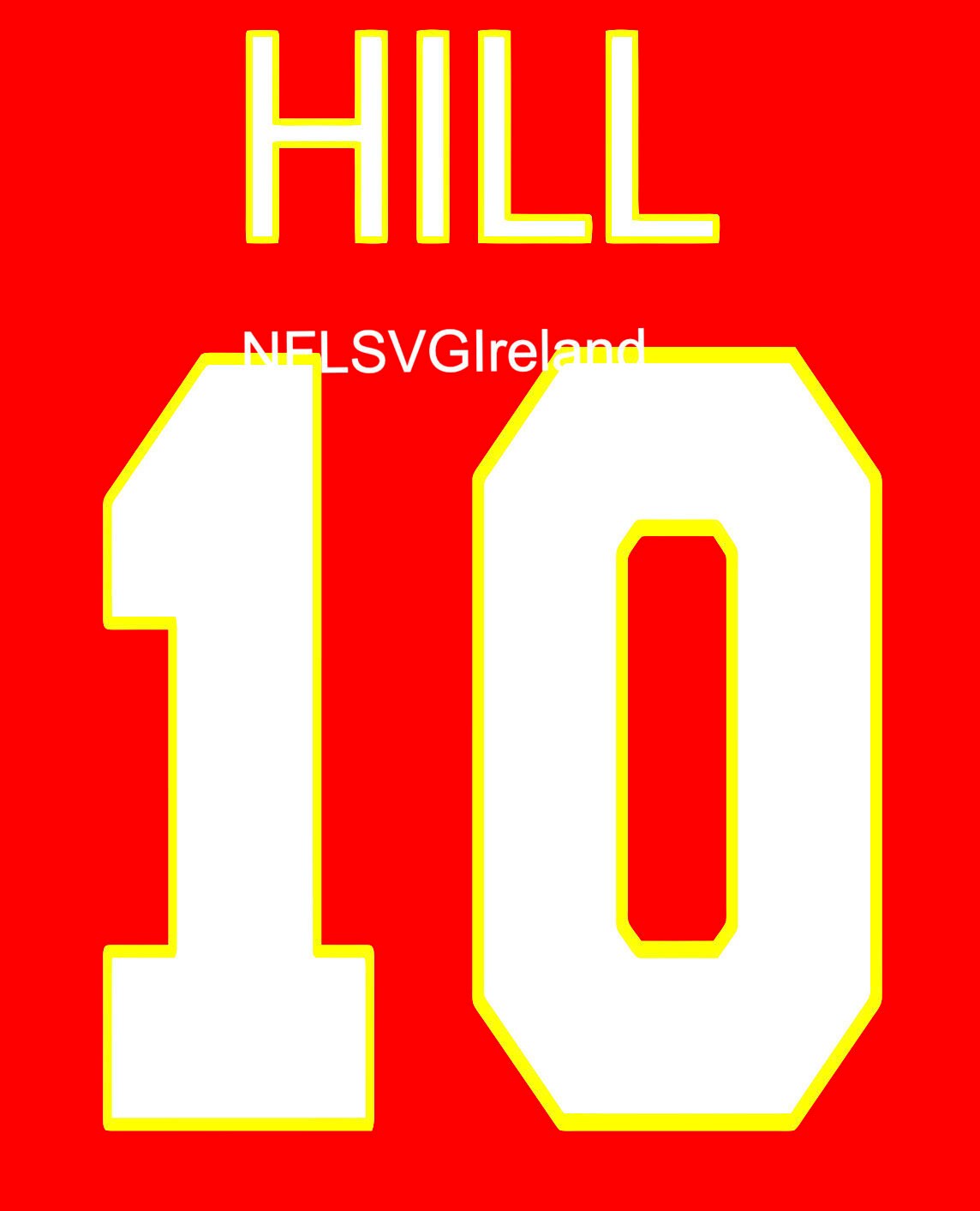 NFL Tyreek Hill Jersey Number 10 svg / Kansas City Chiefs / Etsy