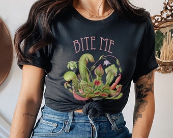 Bite Me Shirt, Carnivorous Plant Shirt, Cottagecore Clothes, Venus Fly Trap, Pitcher Plant, Plant Mom or Dad, Plant Lover Gift, Goblincore