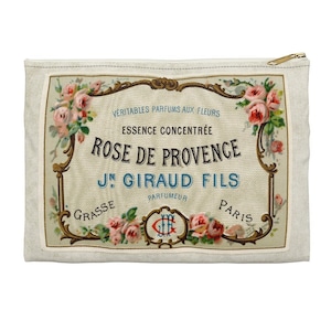 Make Up Bag, Accessory Bag, Perfume Label, Cosmetic Pouch, Travel Pouch, Toiletry Bag, Vintage French, Coin Purse, Cottagecore Pouch