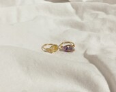 gold double stone wired rings