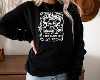 Jack Skellington Sweatshirt, Trendy Spooky Fall Apparel Nightmare Gildan Sweatshirt, Halloween Jack and Sally Skeleton Sweatshirt