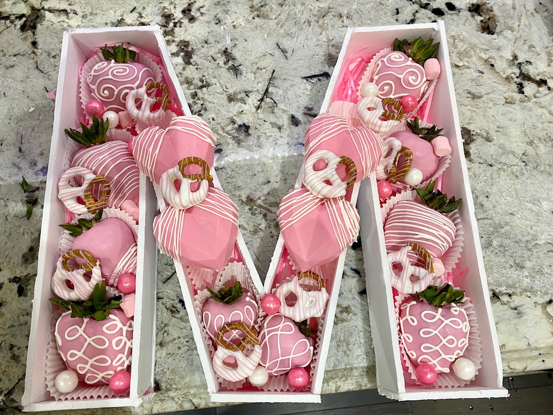 Fillable Letter Box With Chocolate Covered Strawberries Etsy