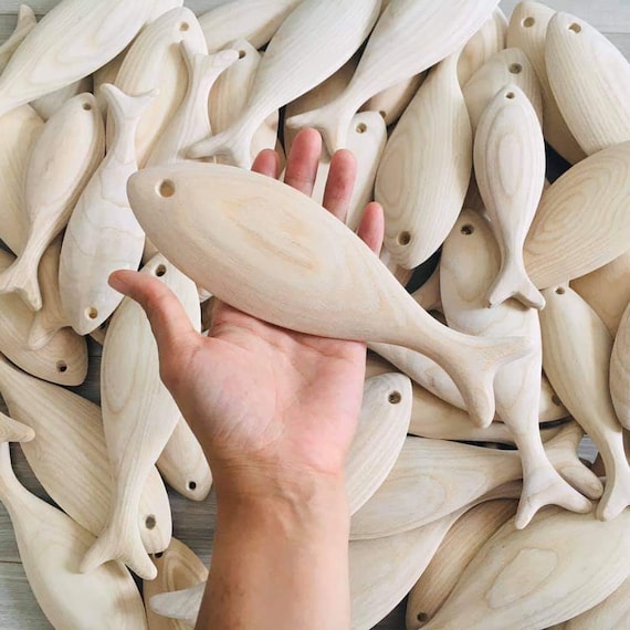 Unfinished Wooden Fish, Blank Fish for DIY Craft Projects, Wooden