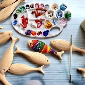 Unfinished wooden fish, blank fish  for DIY craft projects,  Wooden fish shape for art painting, 3D fish, fish for wall art