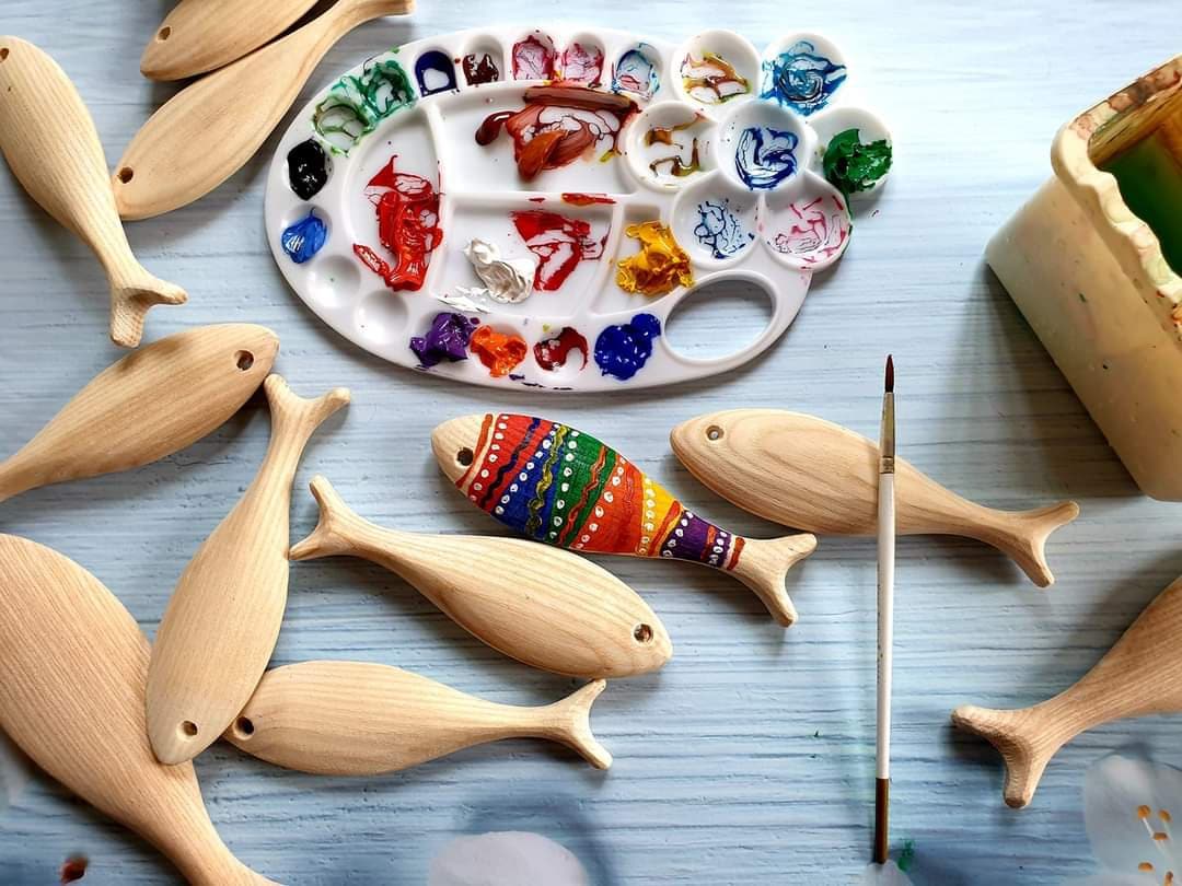 Savlot Wooden Fish Decor Hanging Wood Fish Decorations for Wall, Rustic  Nautical Fish Decor Beach Theme Home Decoration Fish Sculpture Home Decor