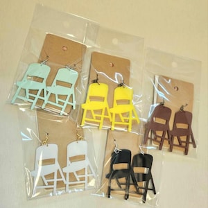 Folding Chair Earrings, Alabama Chair, Montgomery, For the Culture, Dangle Earrings, Riverboat Brawl, Cinco de Augusto, Alabama Slamma chair