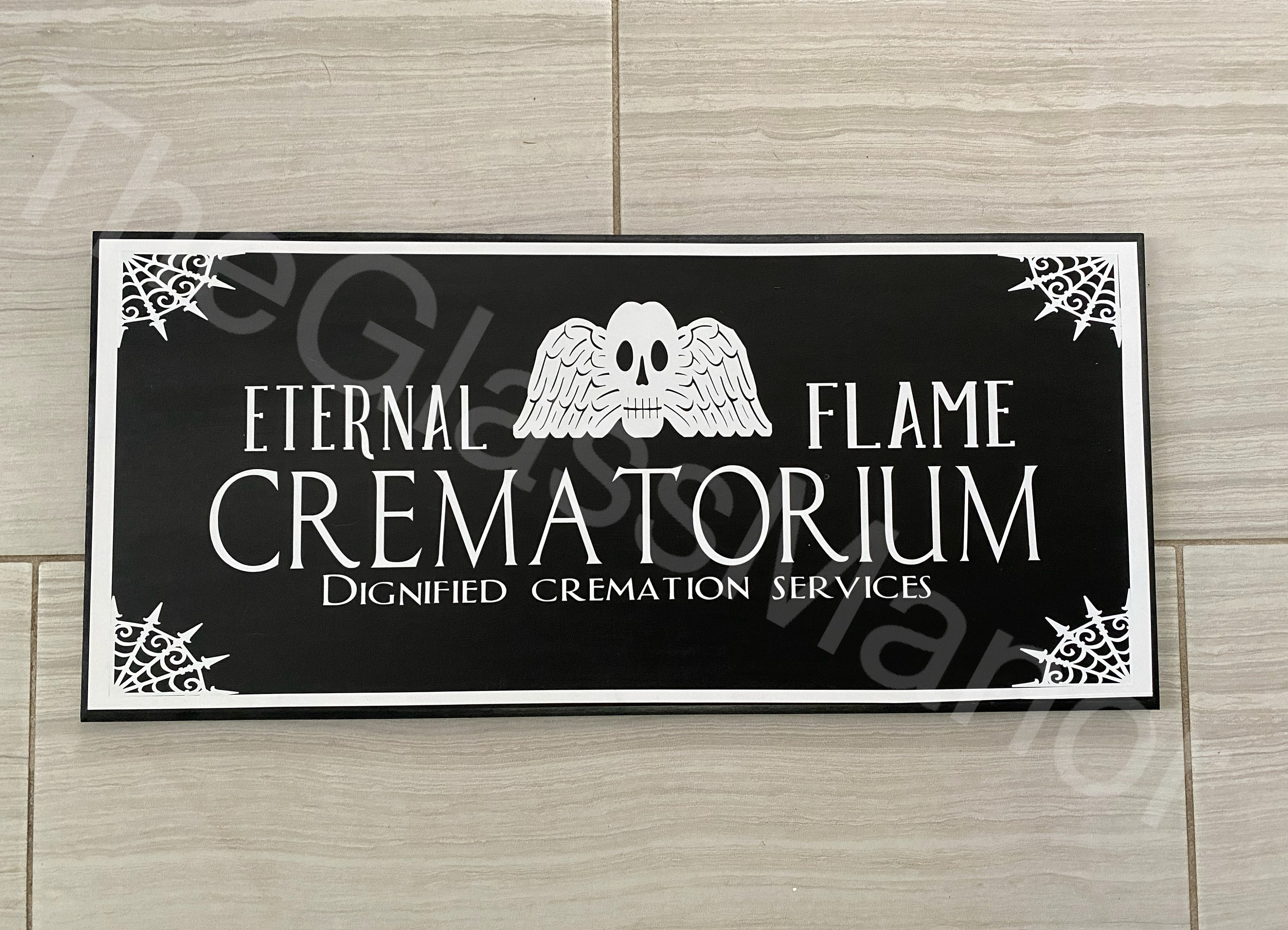 Eternal flame crematorium sign Halloween sign | Etsy