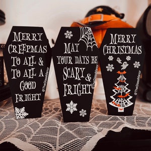 Christmas sign / Spooky Christmas sign / Merry creepmas decor / Christmas tiered tray / scary Christmas decor / coffin sign