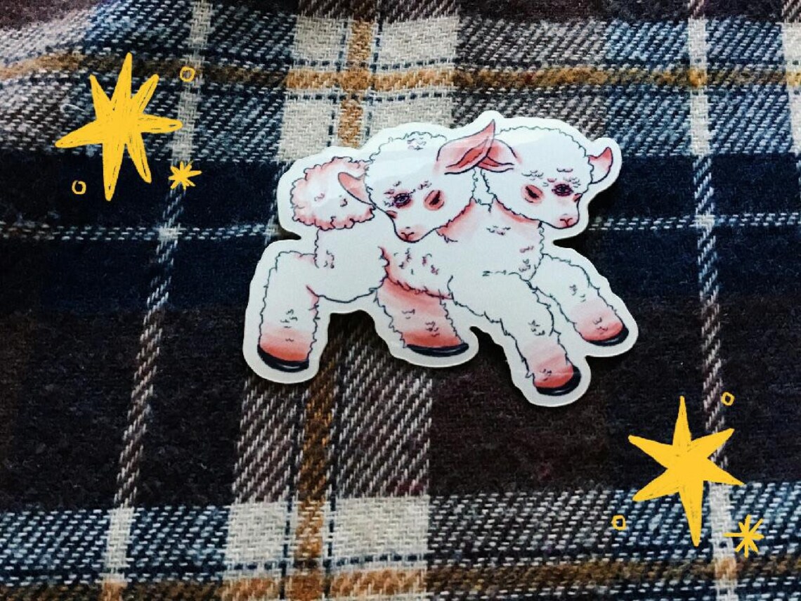 Two Headed Lamb Stickers original Design Etsy