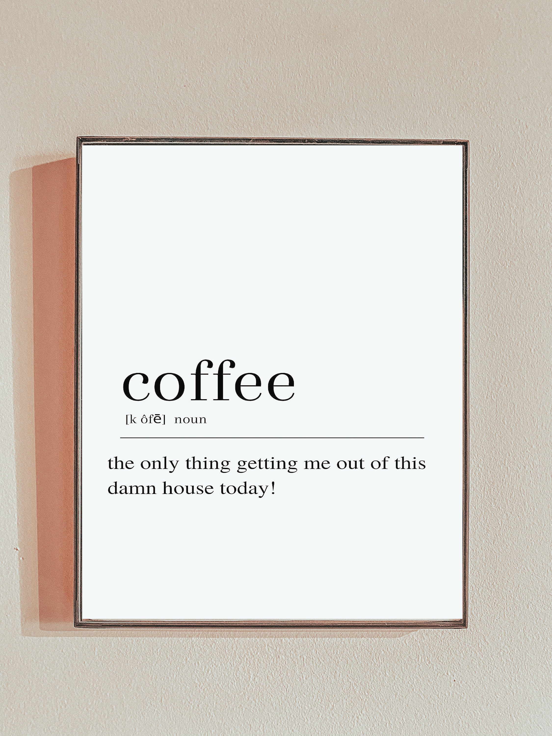 Définition du café Art mural imprimable Citations Etsy