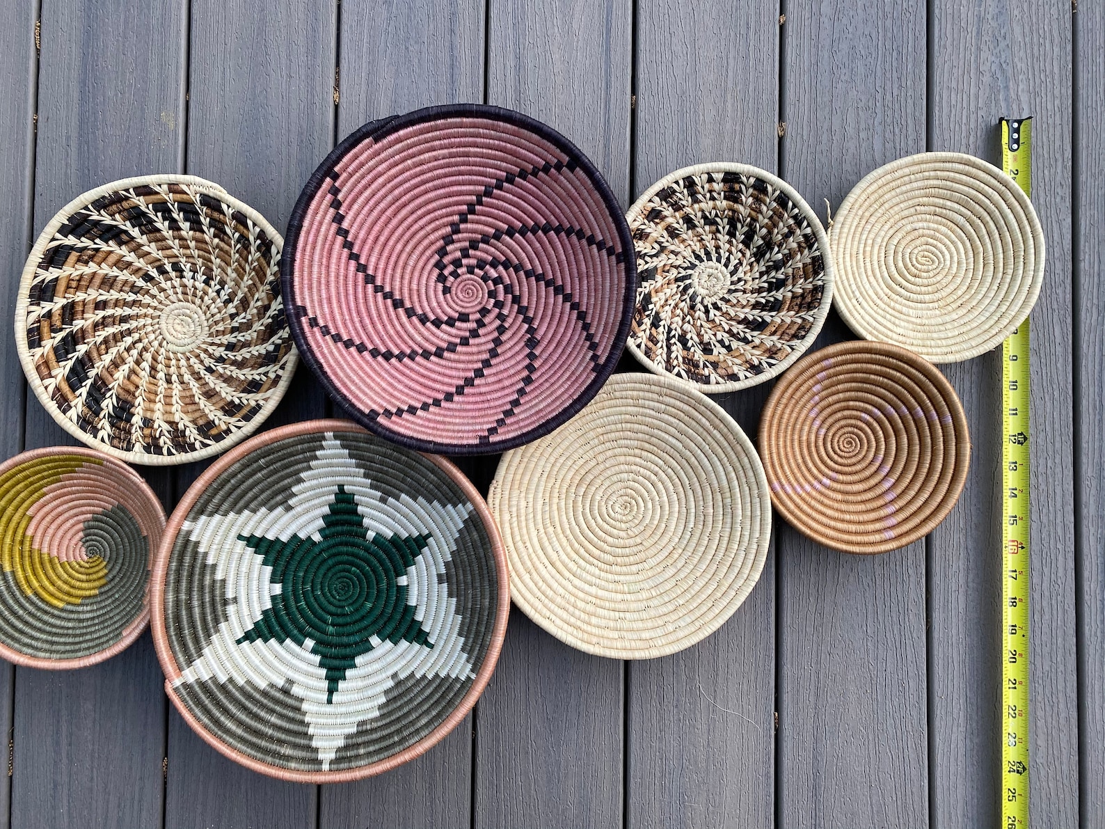 Unique Set of 8 African Baskets 7.512 Wall Baskets Set Etsy