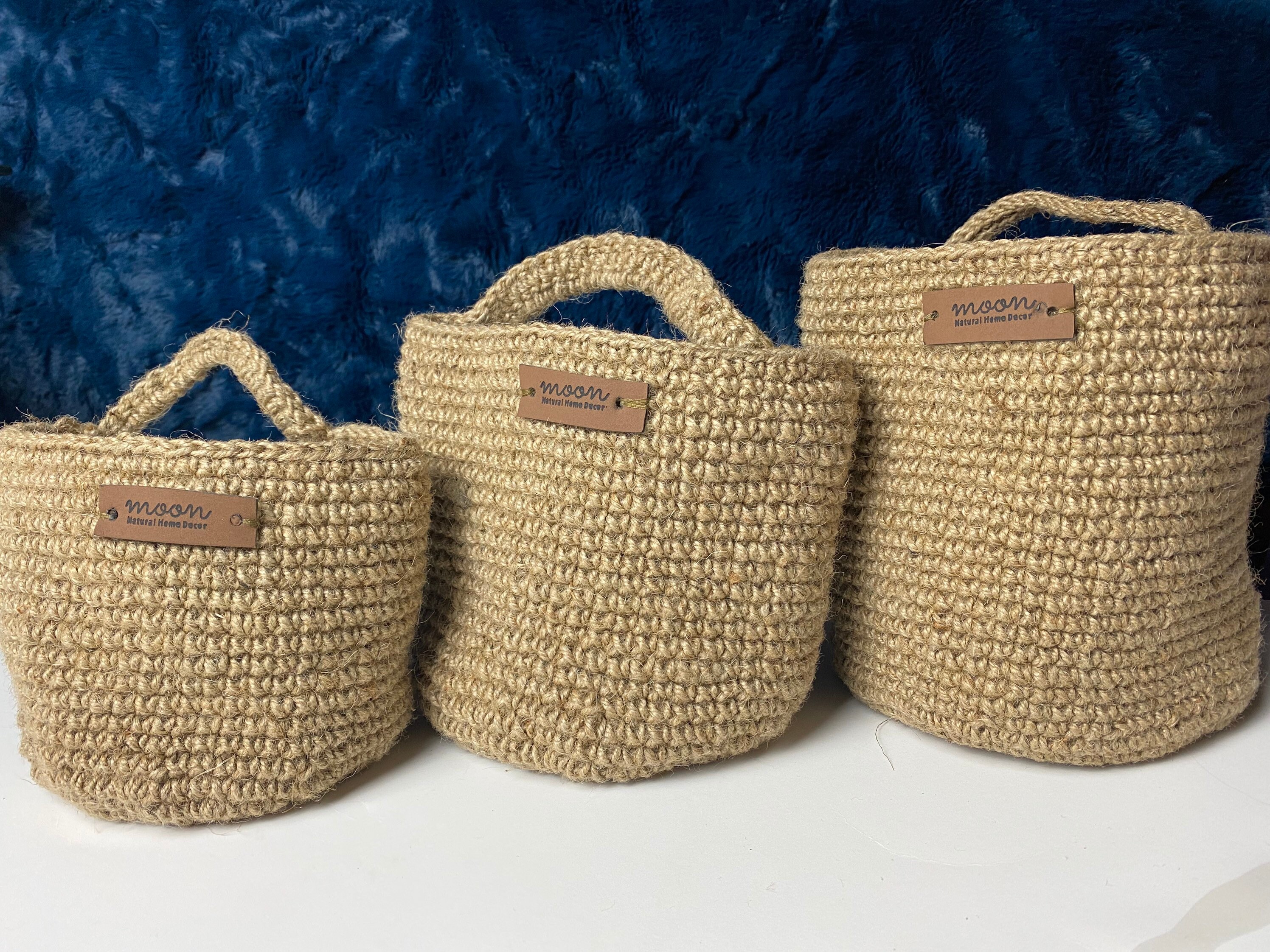 Conjunto de 3 cestas de almacenamiento de yute pared cestas | Etsy