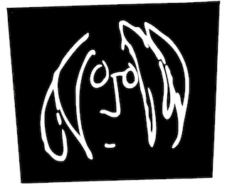 John Lennon 11x14 on black canvas with white vinyl!   Great gift