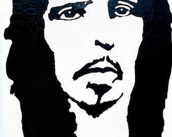 One of a kind drawing of Chris Cornell - converted to vinyl & Canvas - Home Decor!  Get yours today!! Hang on wall or set on tabl
