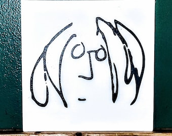 John Lennon Self Portrait Vinyl Art – Black or White Canvas