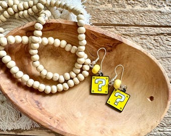 Coin Bank Mario Inspired Earrings