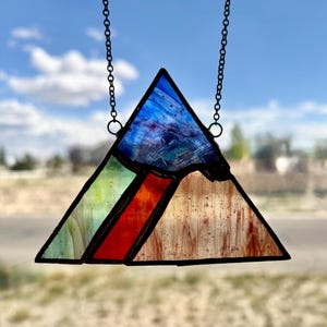 Stained Glass Mountain Suncatcher