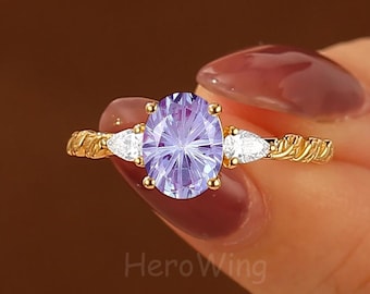 Yellow Gold Fireworks Cut Color Change Alexandrite Wedding Ring Nature Inspired Filigree Promise Ring