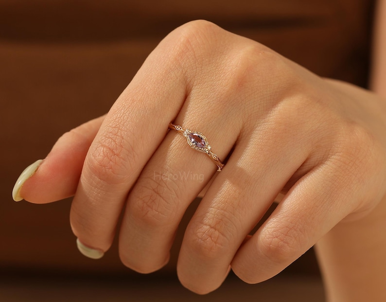 Solid Gold 10K/14K Lavender Amethyst Anniversary Gift Vintage ...