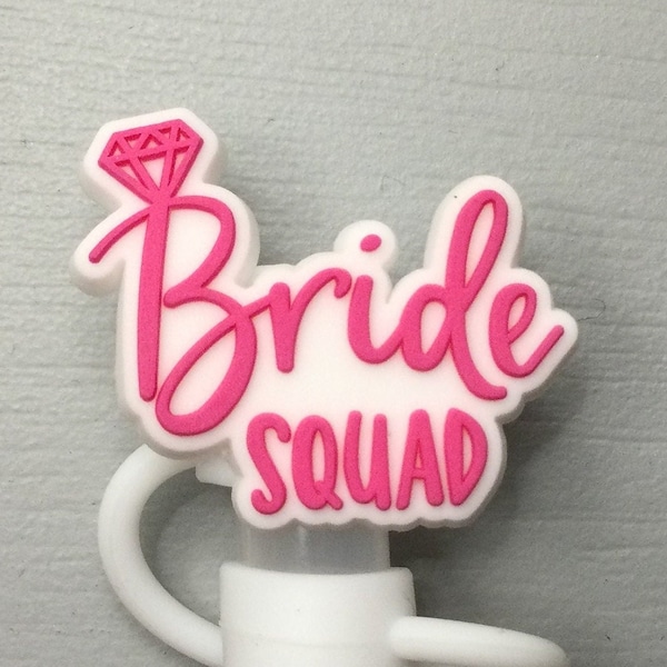 Bride squad straw topper wedding bachelorette party