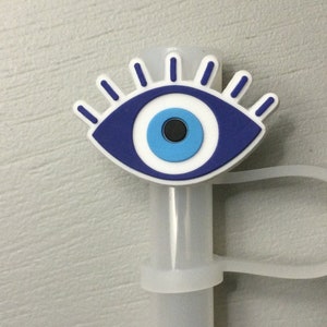 Evil eye straw topper
