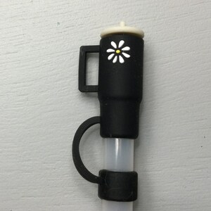Black cup straw topper