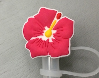 Hibiscus flower straw topper