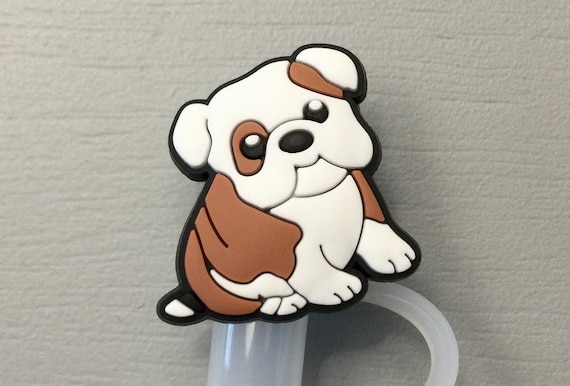 Bulldog straw topper cute dog fits Stanley