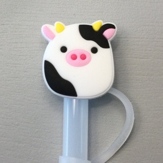 Cow straw topper squishmallow