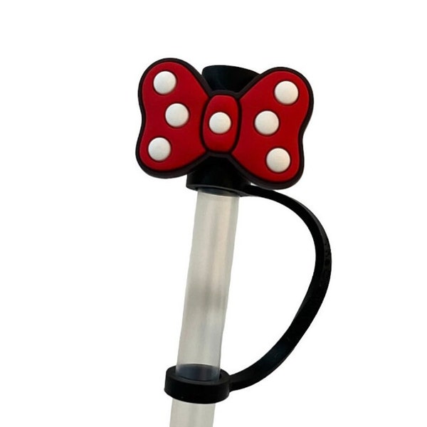 Minnie Polka dot Bow Straw Topper