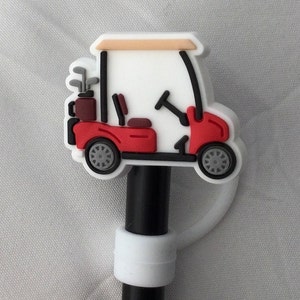 Golf cart straw topper