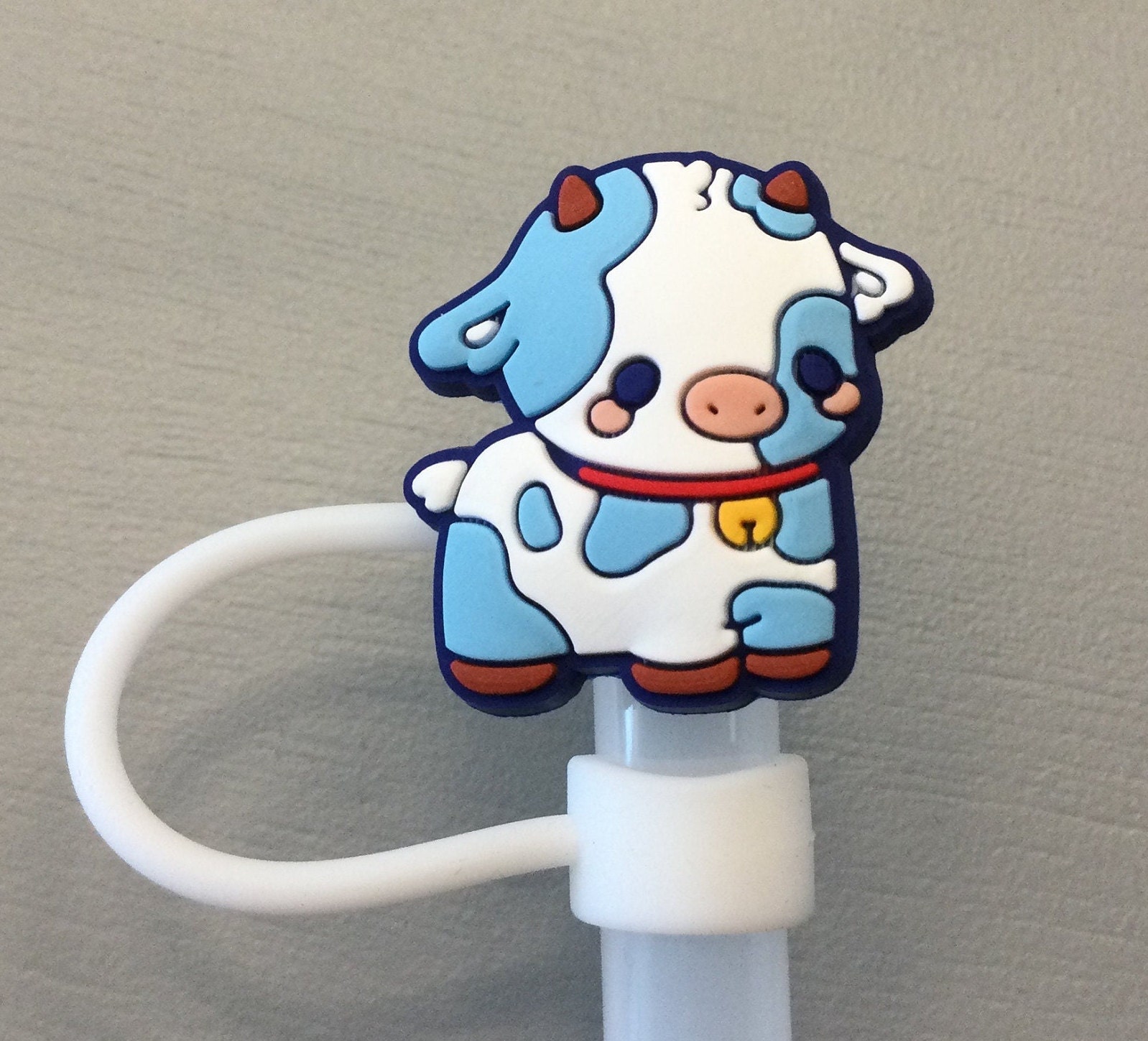 Blue Cow Straw Topper