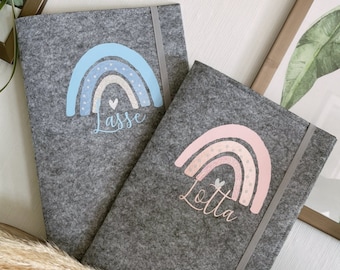 Personalized U-booklet cover made of felt | Examination booklet