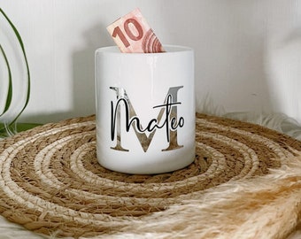 Personalized Money Box | with name | Ceramic children's money box | gift | Baptism | birthday | Confirmation | gift of money | Christmas