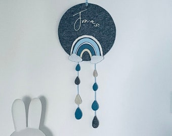 Personalized Wall Pendant Named Dream Catcher Nursery Baby Room Gift for Birth Boy Baby