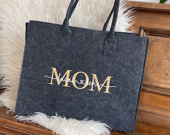 Personalisierter Shopper aus Filz | MOM OMA MAMA | mit Kindernamen | Handtasche aus Filz | Weihnachten