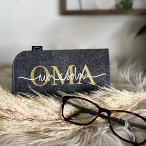 Glasses case personalized with name | felt | Gift Father's Day | Mother's Day | Birthday Mom Dad | Best Grandpa | Best Grandma | Christmas