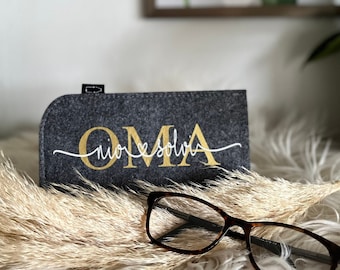 Glasses case personalized with name | felt | Gift Father's Day | Mother's Day | Birthday Mom Dad | Best Grandpa | Best Grandma | Christmas